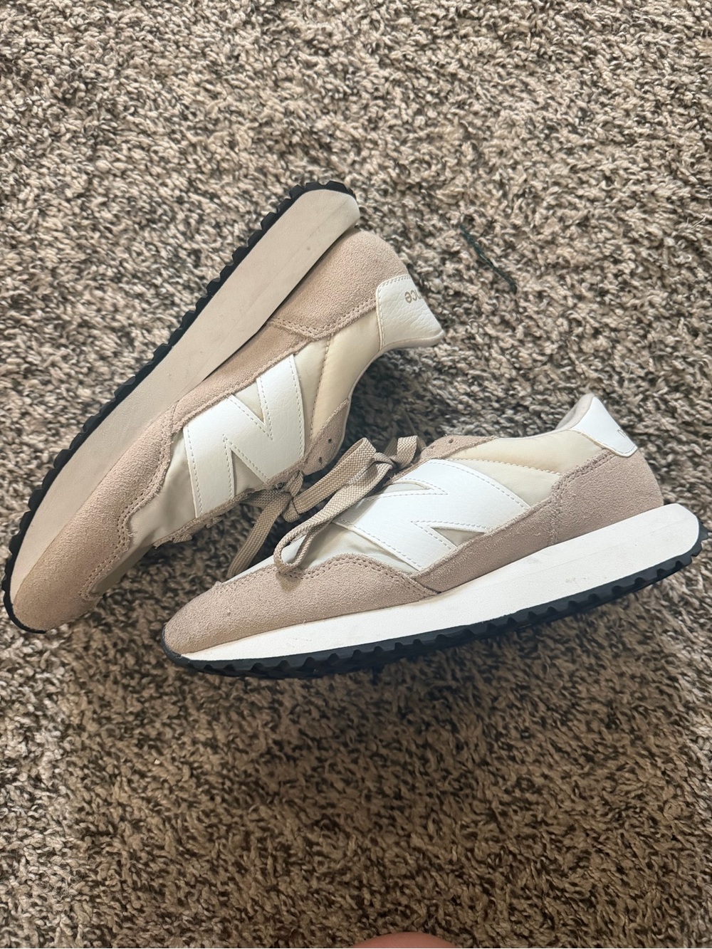 New Balance Beige and White Retro Runner
